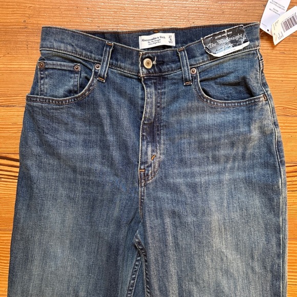 Abercrombie & Fitch The 90s Straight Jeans Womens Blue New Curve Love SIZE 27/4R - Picture 3 of 8